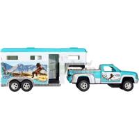 Preview Stablemates Pick-up Truck and Gooseneck Trailer - Turquoise/White