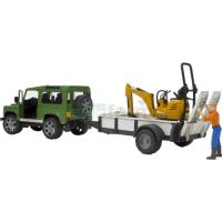 Preview Land Rover Defender Station Wagon with Trailer, JCB 8010 CTS Micro Excavator and Figure