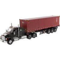 Preview Kenworth T880 SFFA Sleeper Tridem Tractor with 40' Dry Goods Sea Container