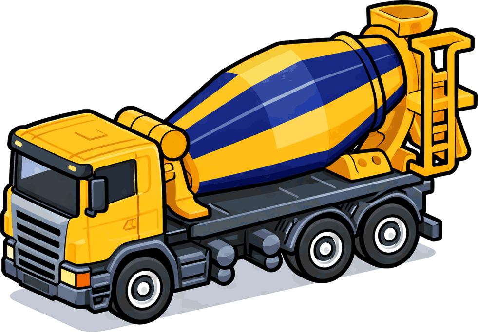 Scale model cement mixers