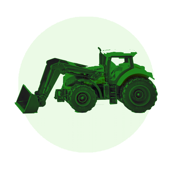 Scale model tractors with front loader