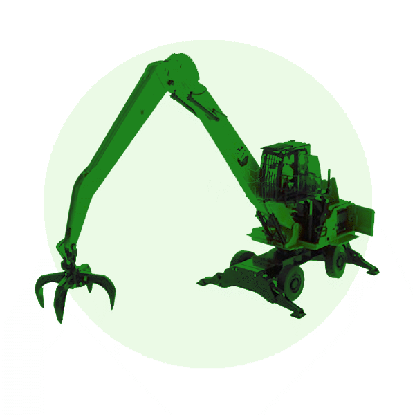 Scale model material and container handlers