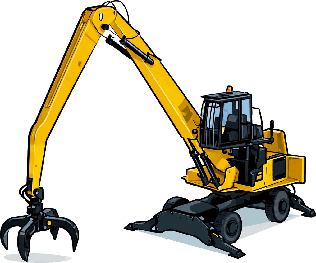 Scale model material and container handlers