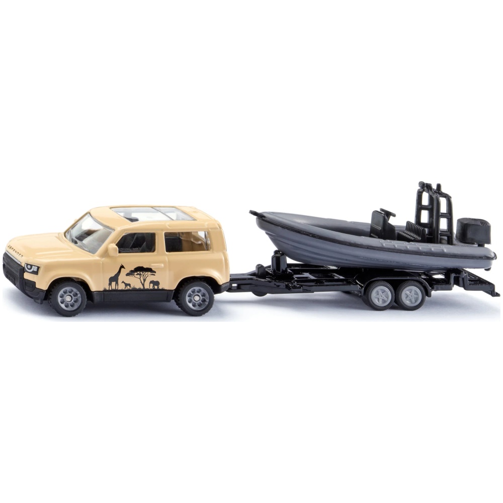 Land Rover Defender Safari with Boat and Trailer