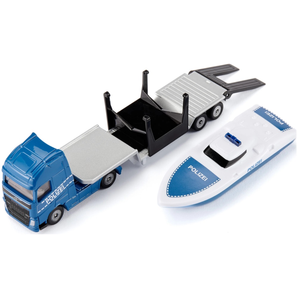Volvo Truck with Low Loader and Speedboat - Polizei - Image 1