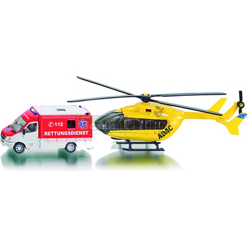 Rescue Service Set with Helicopter and Van