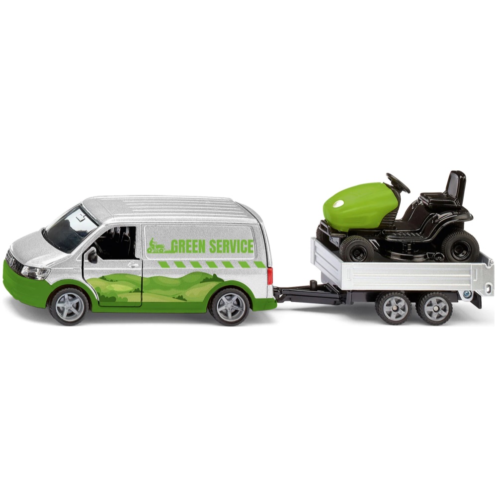 VW T6 with Trailer and Ride-On Mower