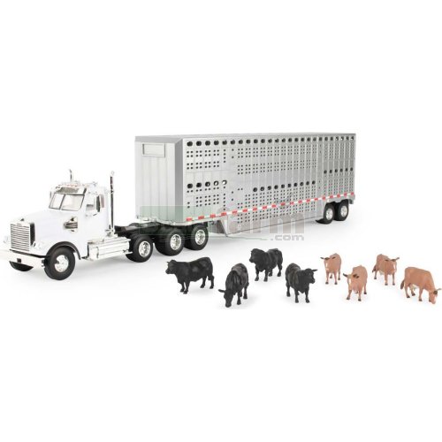 Freightliner 122SD with Lifestock Trailer and Cattle