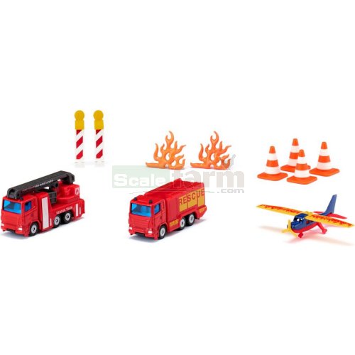 Fire Brigade 3 Vehicle Set with Accessories