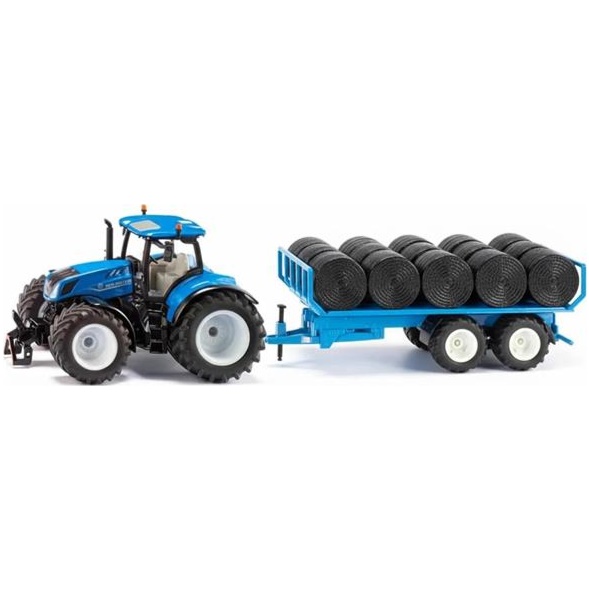 New Holland T7.315 HD Tractor and Trailer with Round Bales