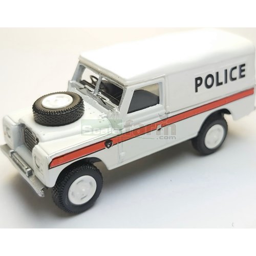Land Rover S3 109 - Police White / Red Strip