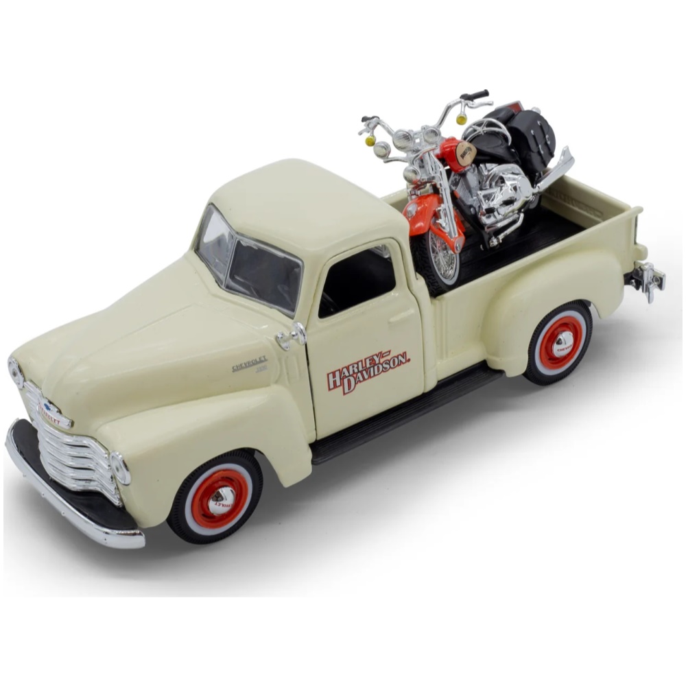 Harley Davidson Chevrolet 3100 Pickup (1950) and FLSTS Heritage Springer Chevy (2001)
