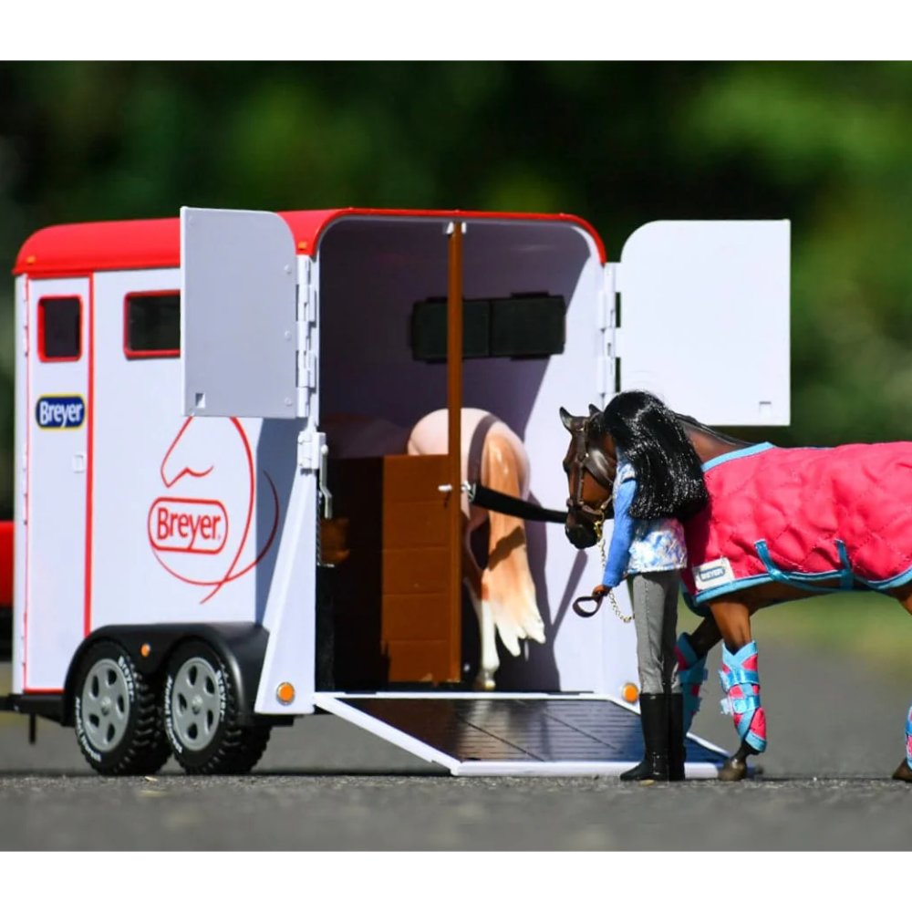 2 Horse Trailer - White/Red - Image 1