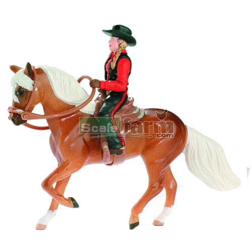 Cowgirl and Horse Western Saddle Set