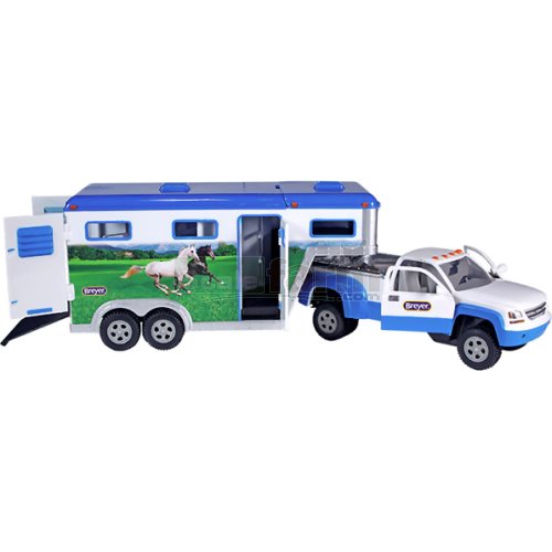 Stablemates Pick-up Truck and Gooseneck Trailer - Blue/White