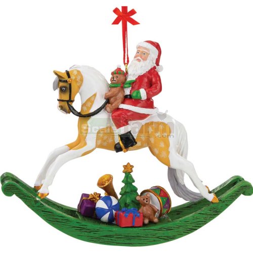 Rocking Horse Santa Ornament