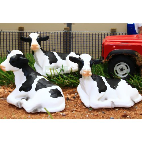 Black and White Cattle - Lying Down (Pack of 3)