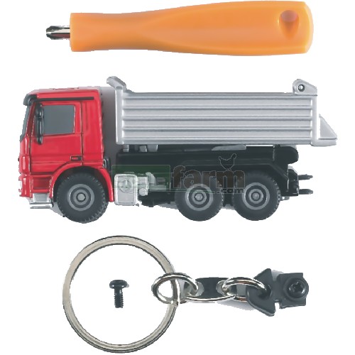 Mercedes Benz Actros Tip Up Truck With Key Ring And Screwdriver