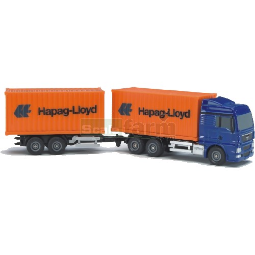 MAN Truck With Hapaq Lloyd Container And Tandem Trailer