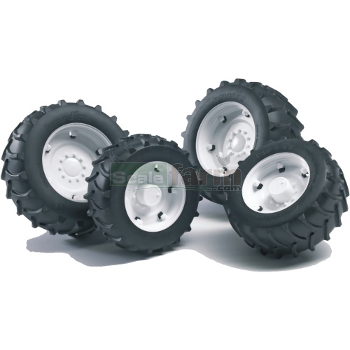 Twin Tyres With White Rims - 02000 Series