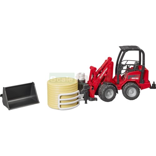 Schaeffer 2630 Compact Loader with Grab and Bale