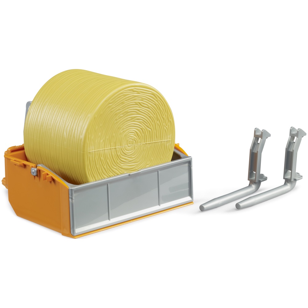 Tractor Dump Box with Forks and 1 Bale