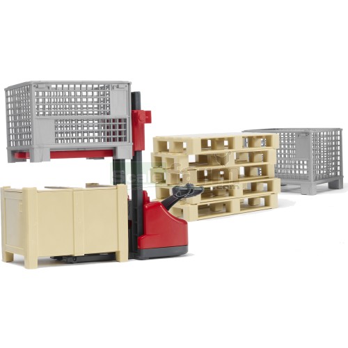 Logistics Set with Forklift, Pallets and Shipping Cases