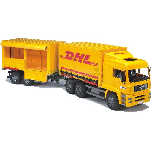 MAN Truck With Tilt Sided With Interchangeable DHL Container And Trailer