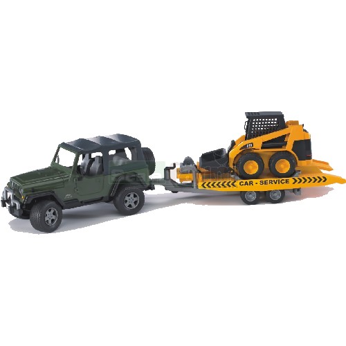 Jeep Wrangler Unlimited with Trailer and CAT Skid Steer Loader
