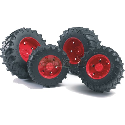 Twin Tyres With Red Rims - 03000 Series