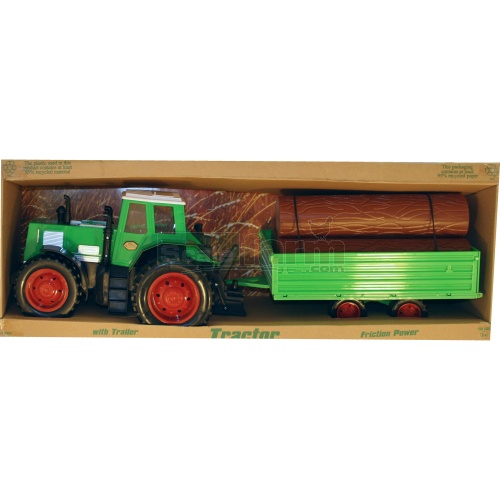 Recycled Tractor With Timber Trailer
