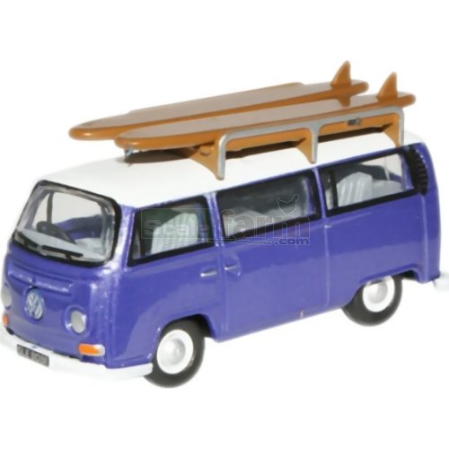 VW T2 Bus with Surf Boards - Metallic Purple/White