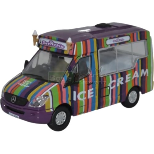 Whitby Mondial Mercedes Ice Cream Van - Smiths (Oxford Diecast 76WM006)