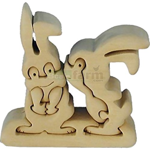 Rabbit Couple Wooden Puzzle