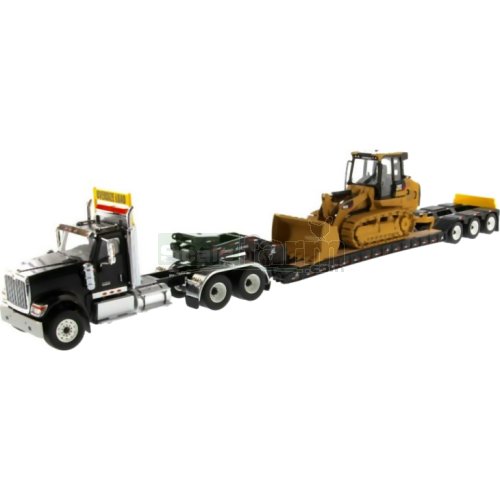 International HX520 Tandem Tractor with XL120 HDG Trailer and CAT 963K Track Loader (Diecast Masters  85599)
