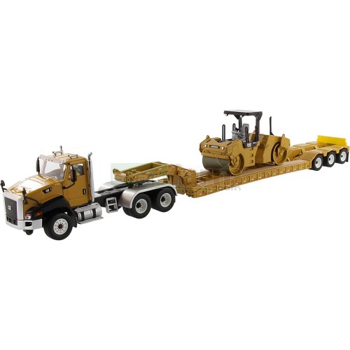 CAT CT660 Day Cab with XL120 HDG Trailer and CAT CB-534D XW Vibratory Asphalt Compactor