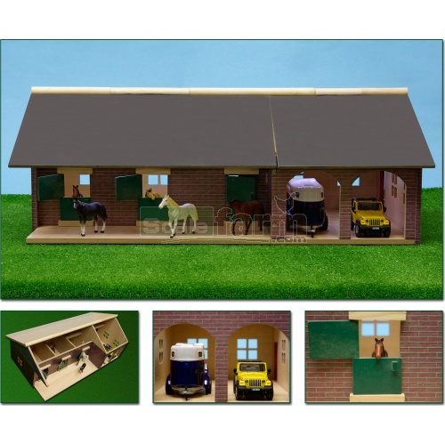 Wooden Horse Stables With Garage