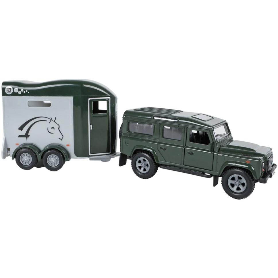 Land Rover Defender with Horse Trailer and 2 Horses