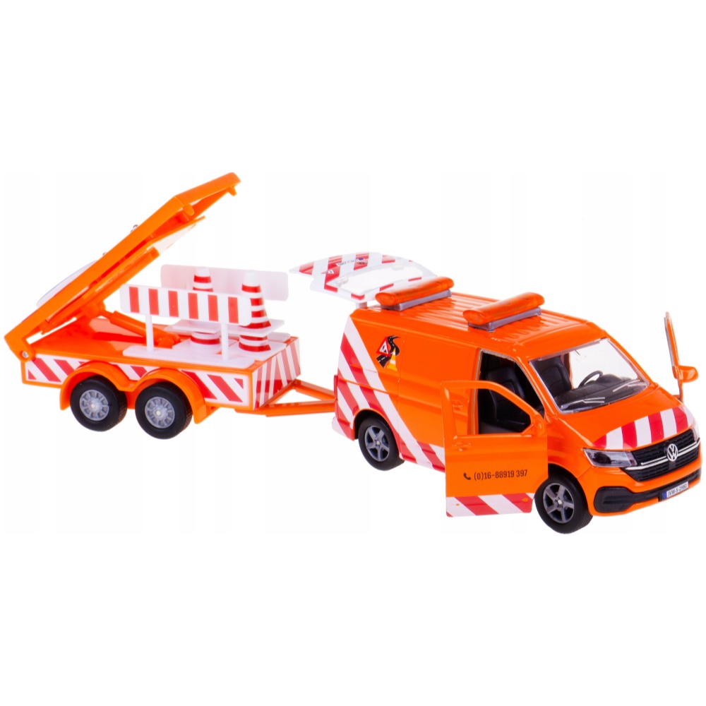 VW Transporter Van with Arrow Sign Trailer - Image 1