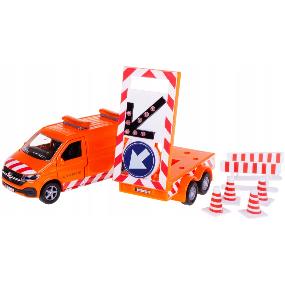 VW Transporter Van with Arrow Sign Trailer