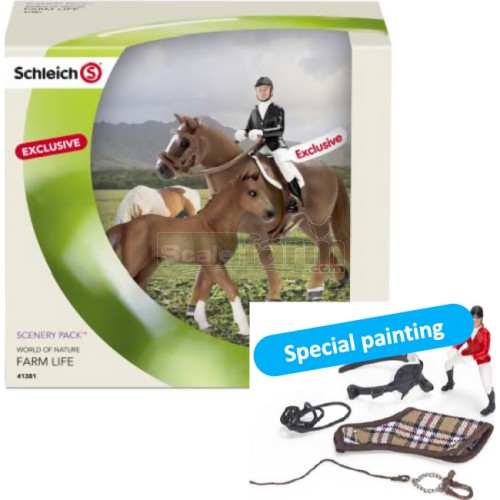 Scenery Pack Show Jumping (Set of Horse, Foal, Rider and Tack)