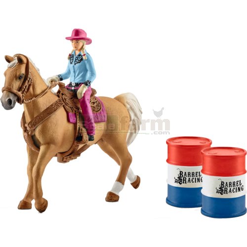 Barrel Racing with Cowgirl, Horse and Accessories