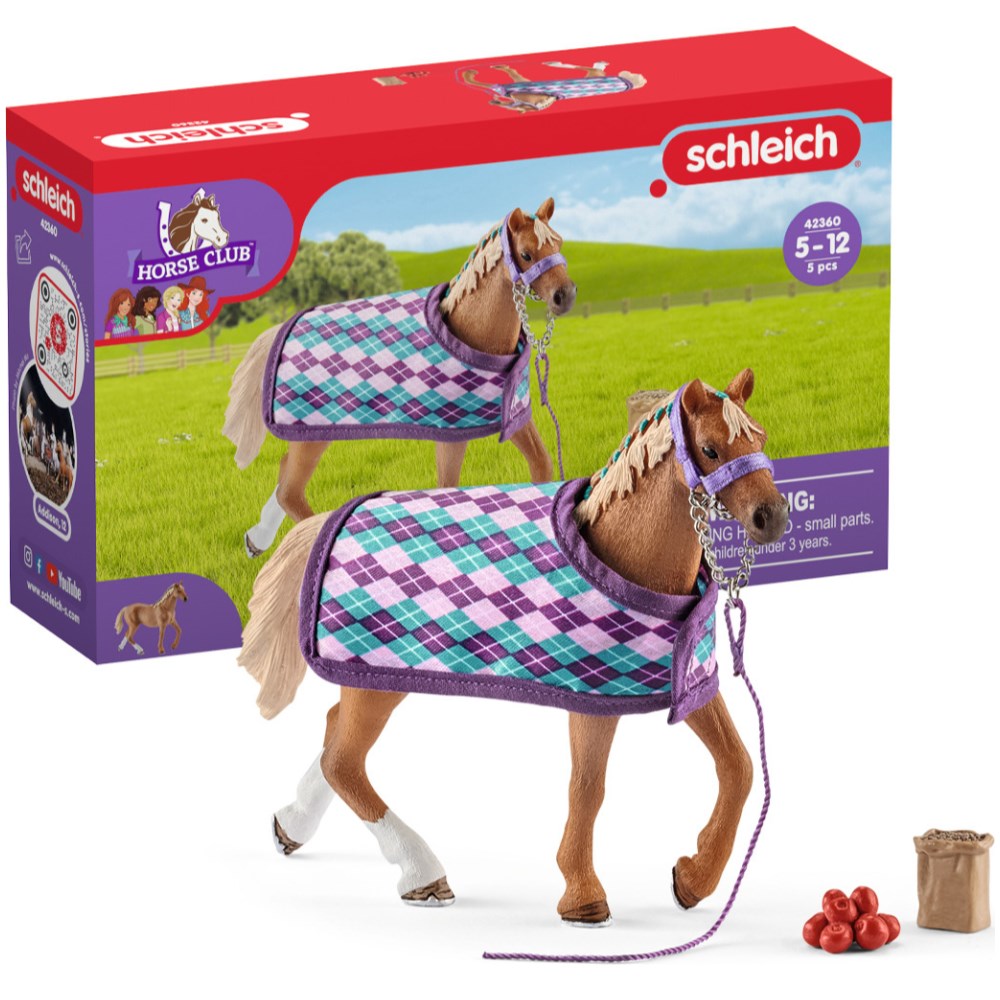 English Thoroughbred with Blanket and Accessories - Image 1