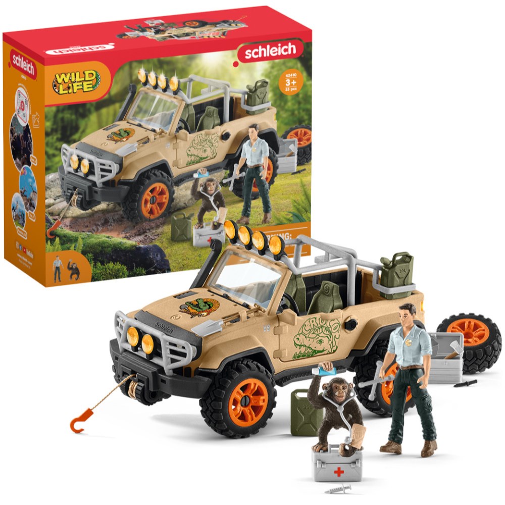 Jungle Rescue 4x4 Vehicle, Ranger, Chimpanzee and Accessories - Image 1