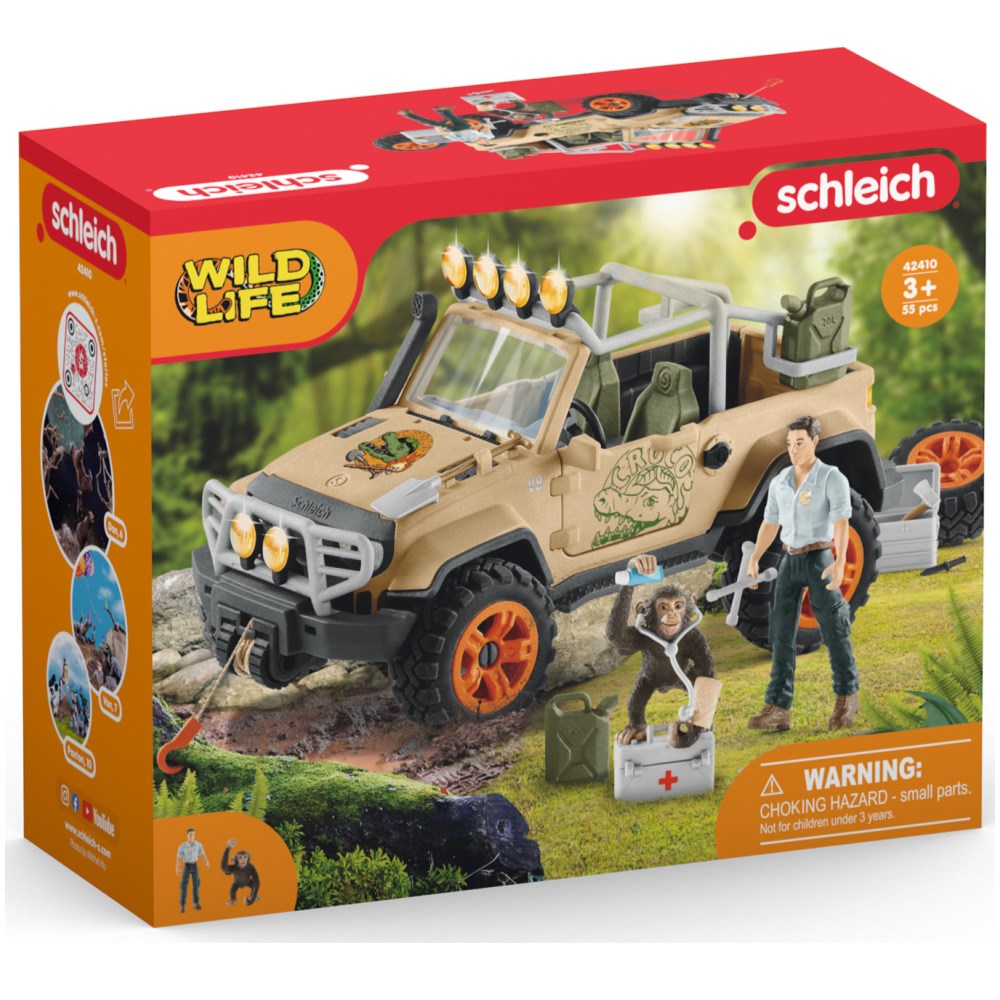 Jungle Rescue 4x4 Vehicle, Ranger, Chimpanzee and Accessories - Image 2