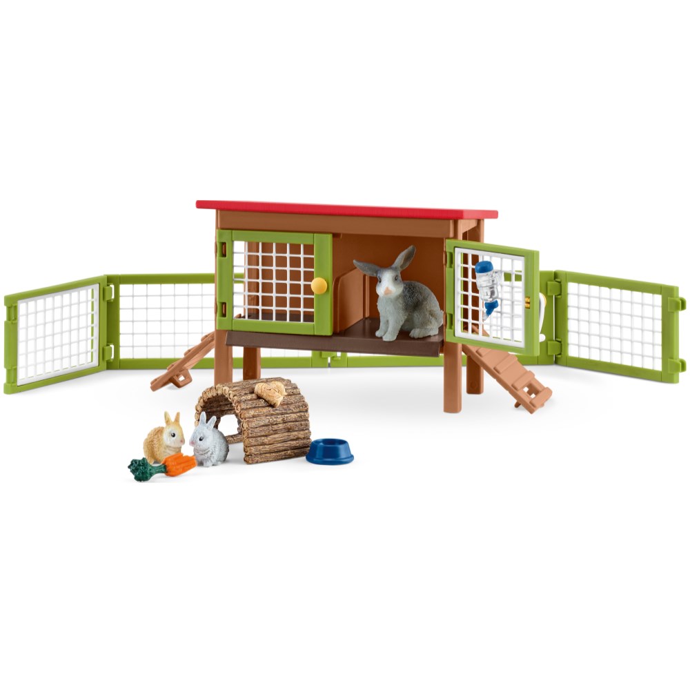 Rabbit Hutch with Rabbits and Accessories Set - Image 5