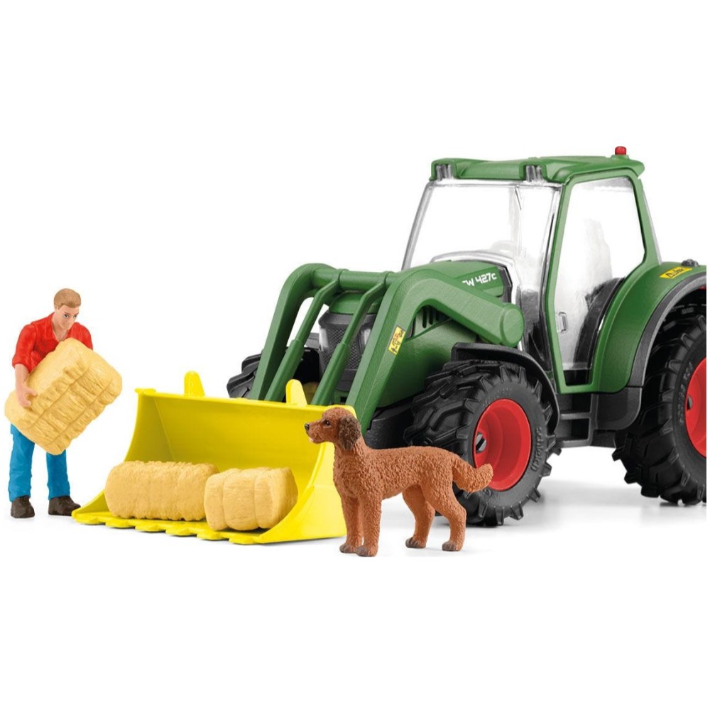 Tractor with Frontloader, Trailer, Figure and Dog - Image 4