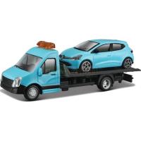 Preview Flatbed Transporter and Renault Clio - Blue