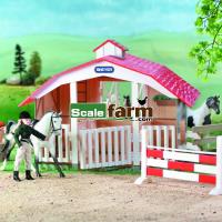 Preview Breyer Classics 3-Stall Barn, Jump includes Horse and Rider