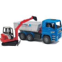 Preview MAN Tipping Container Truck With Schaeff Mini Excavator HR16